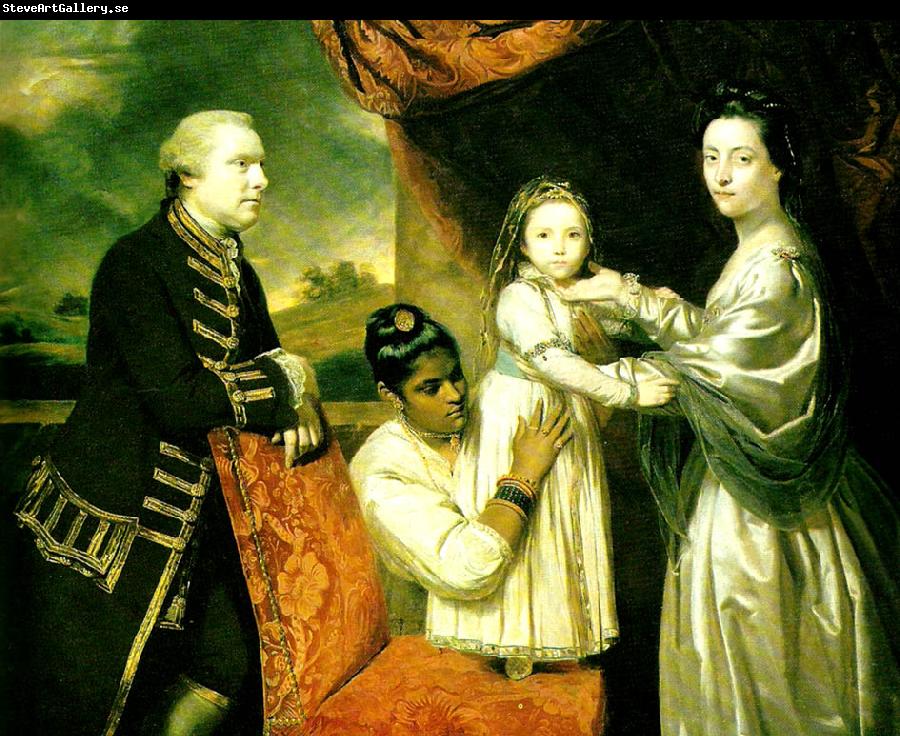 Sir Joshua Reynolds george clive with his family and an indian maidservant